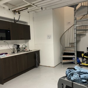 hundesenter nede trapp og kjokken